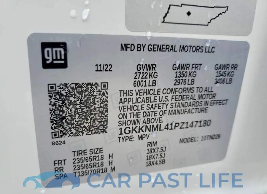 1GKKNML41PZ147180# 13