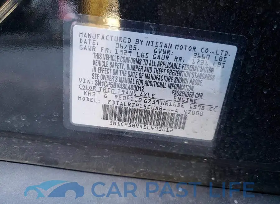3N1CP5BV4SL493012# 12