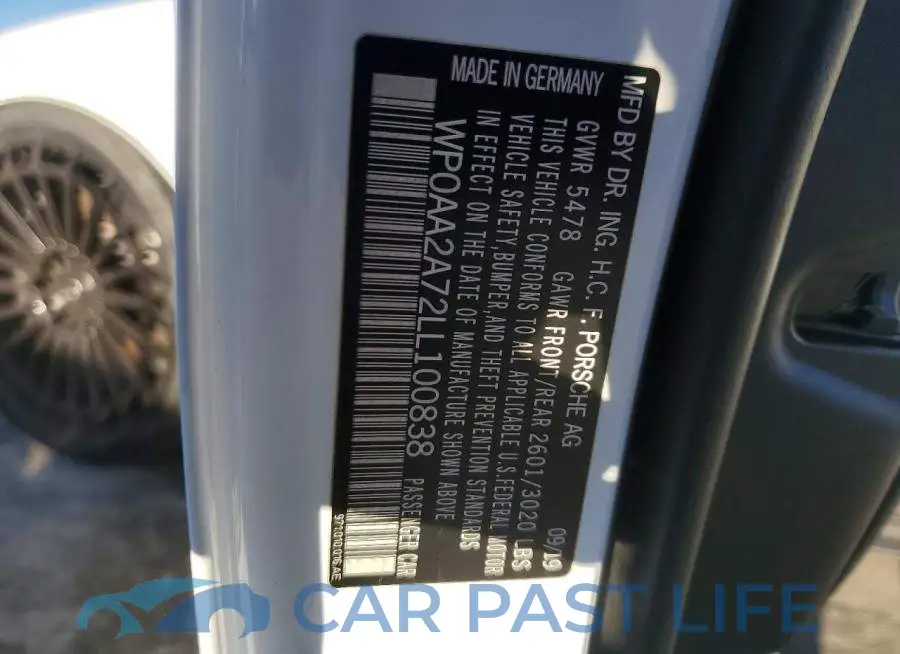 WP0AA2A72LL100838# 12