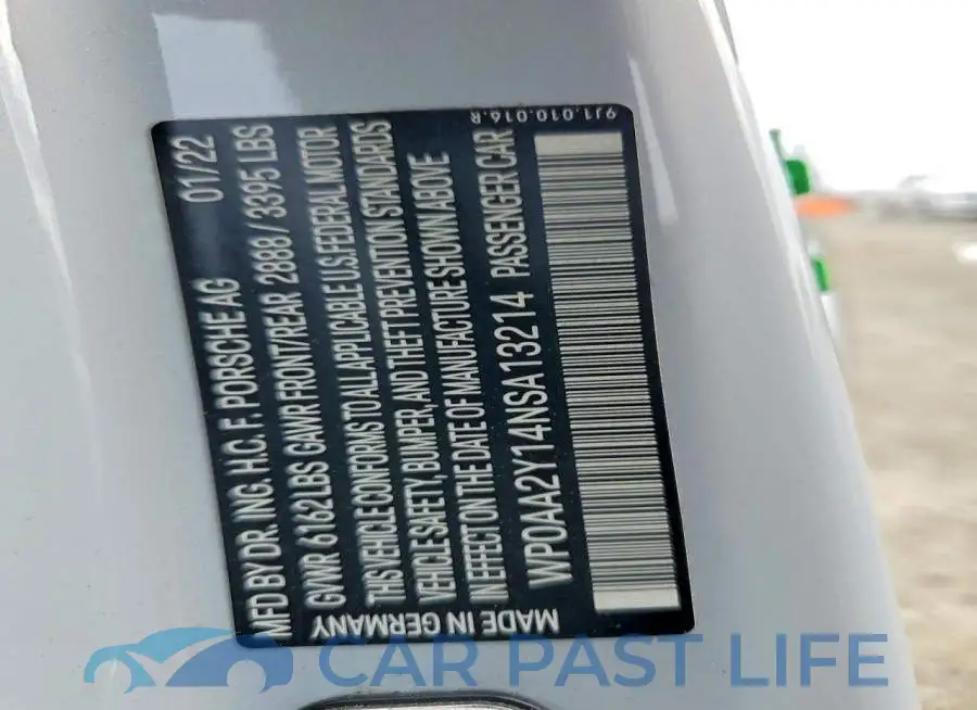 WP0AA2Y14NSA13214# 13