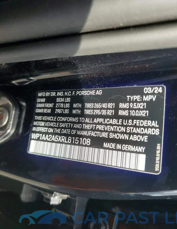 WP1AA2A5XRLB15108# 13