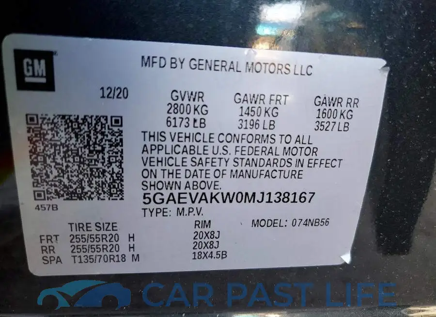 5GAEVAKW0MJ138167# 13