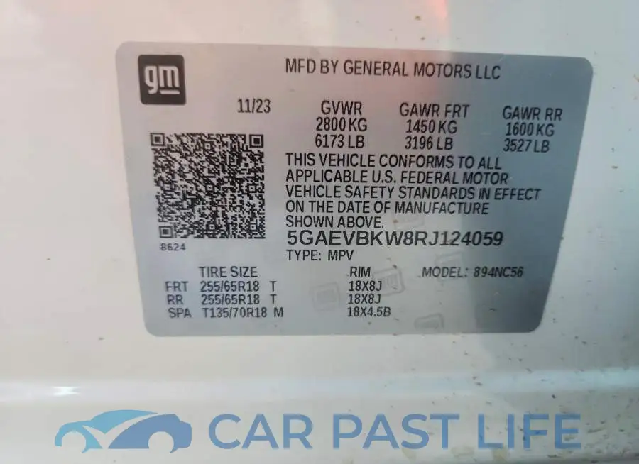 5GAEVBKW8RJ124059# 13