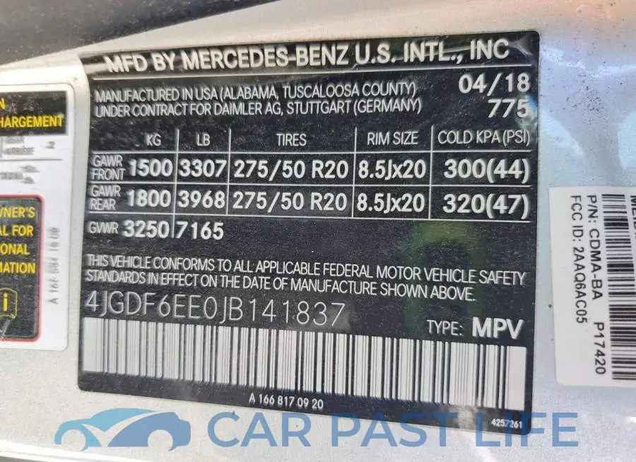 4JGDF6EE0JB141837# 14