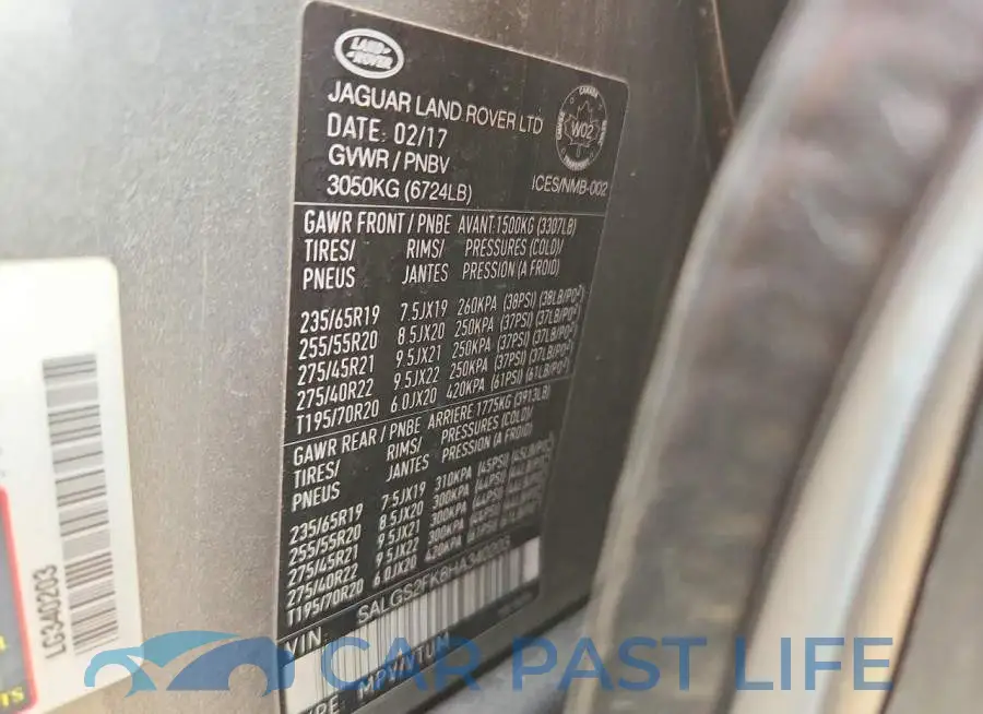 SALGS2FK8HA340203# 13