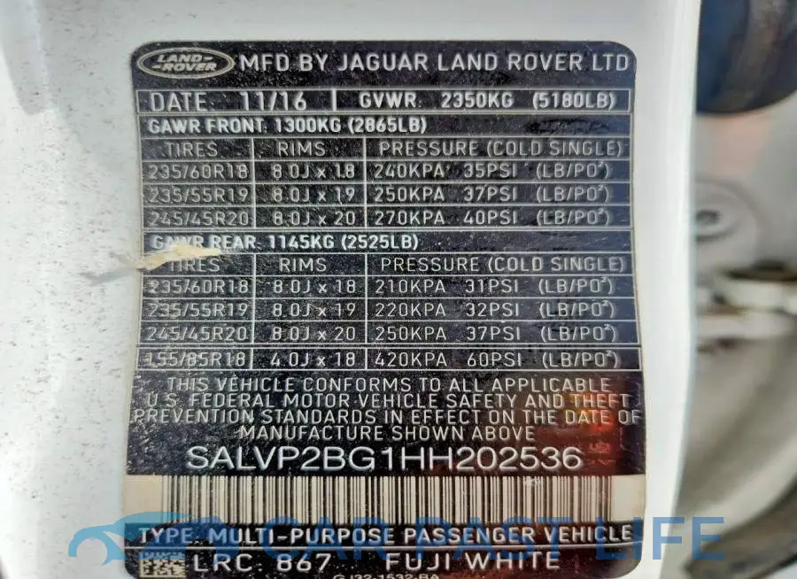 SALVP2BG1HH202536# 14