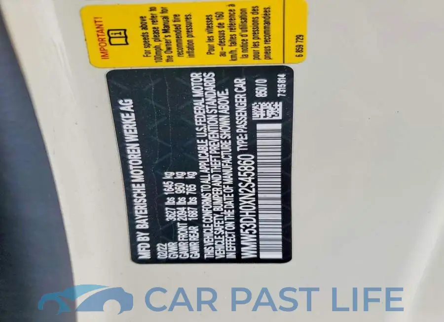 WMW53DH0XN2S45860# 12