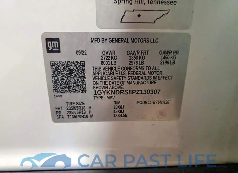 1GYKNDRS8PZ130307# 13