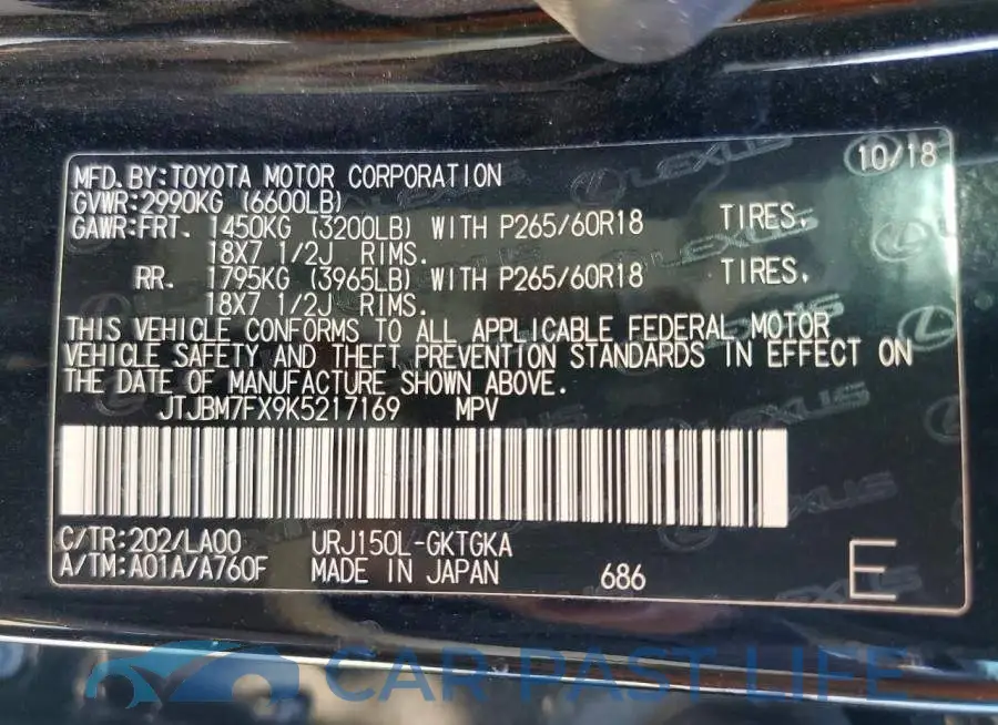 JTJBM7FX9K5217169# 13