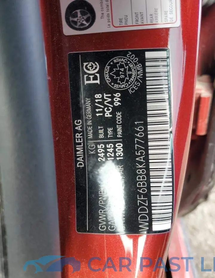 WDDZF6BB8KA577661# 12