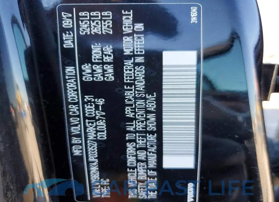 LVY982MK4JP033527# 12