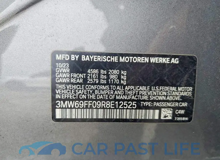 3MW69FF09R8E12525# 12