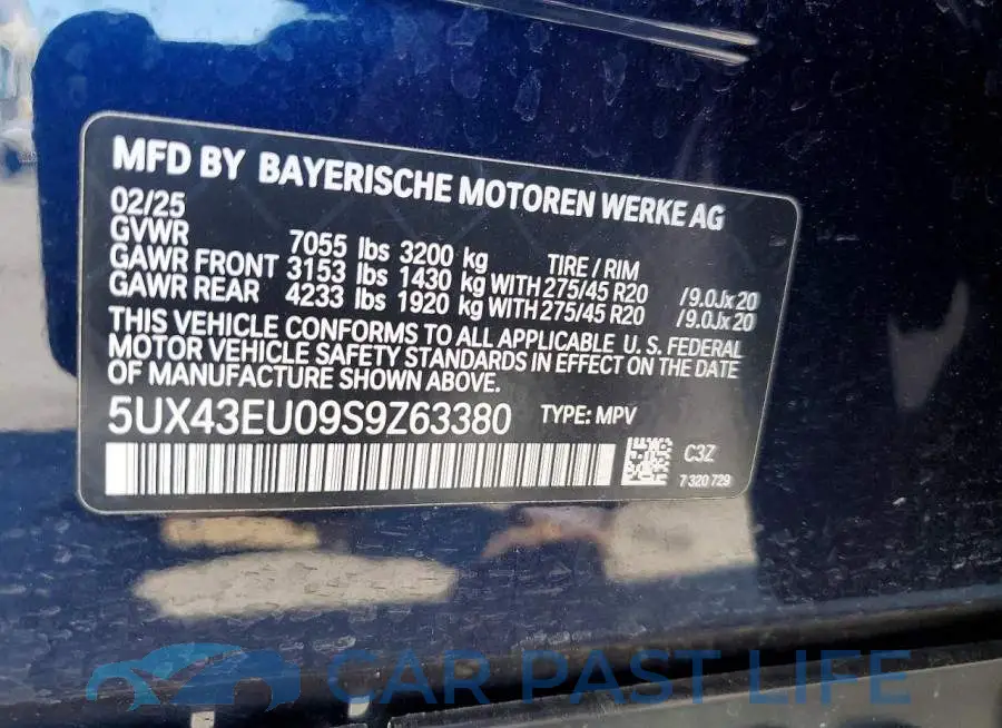 5UX43EU09S9Z63380# 13