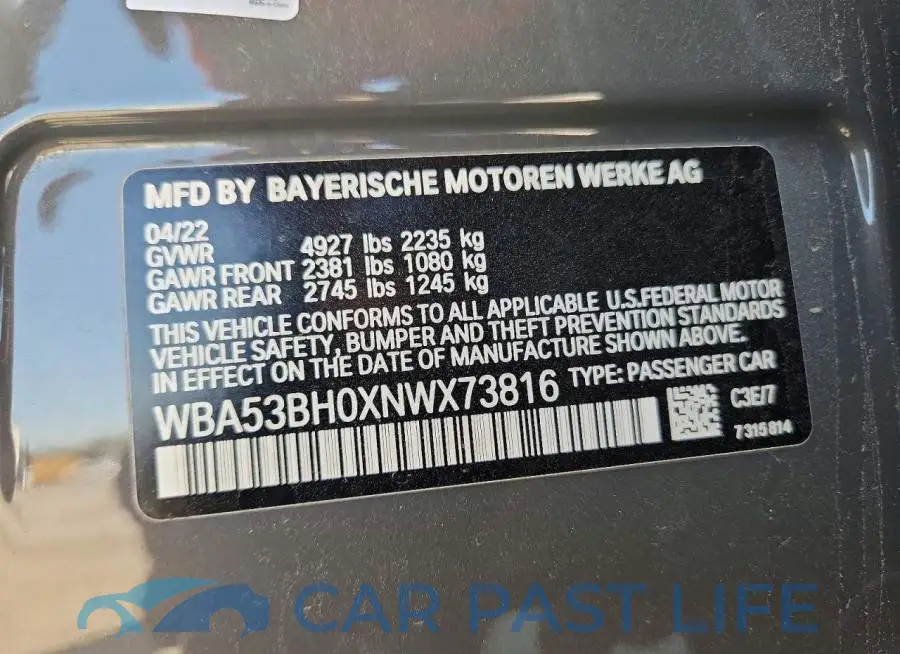 WBA53BH0XNWX73816# 13