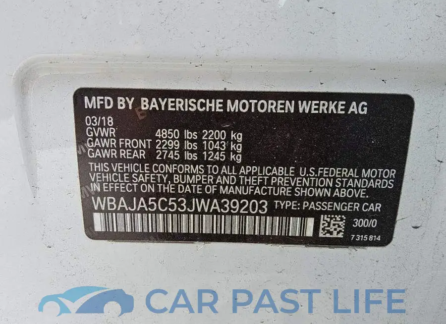 WBAJA5C53JWA39203# 12