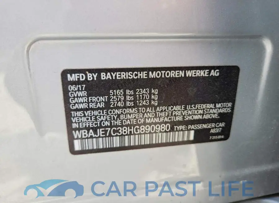 WBAJE7C38HG890980# 13