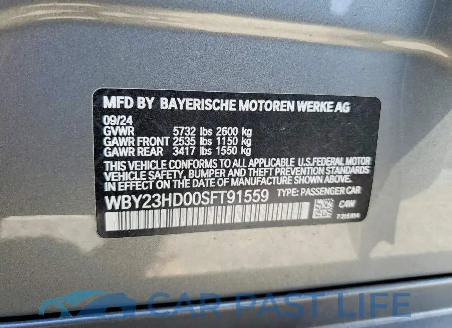 WBY23HD00SFT91559# 12