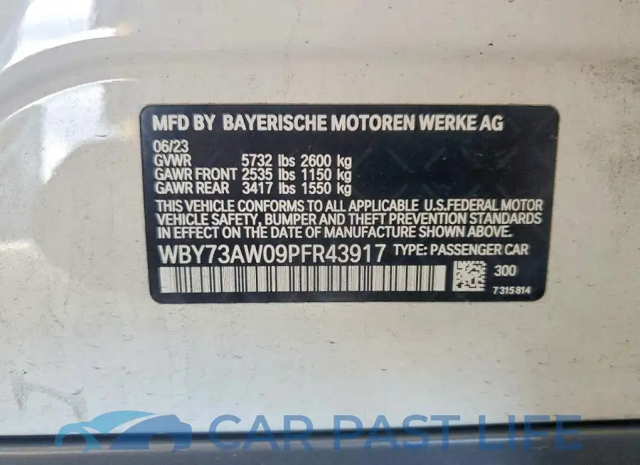 WBY73AW09PFR43917# 12