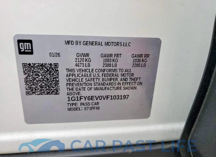 1G1FY6EV0VF103197# 13