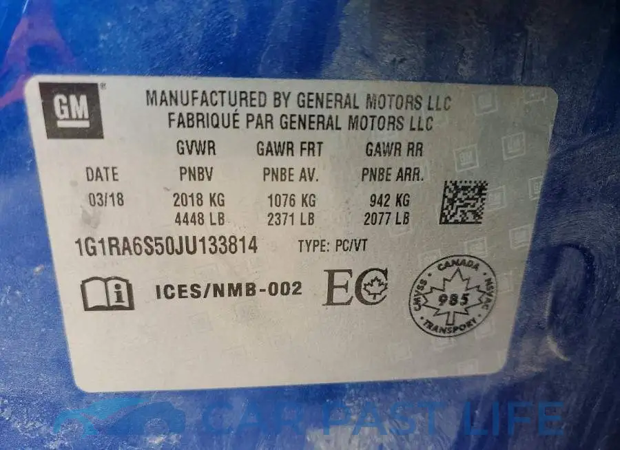 1G1RA6S50JU133814# 13
