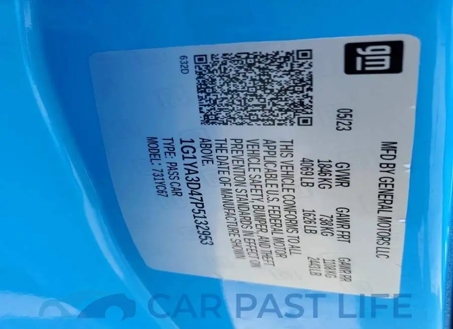 1G1YA3D47P5132953# 12