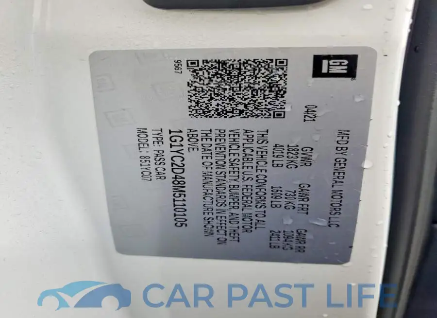 1G1YC2D48M5110105# 12