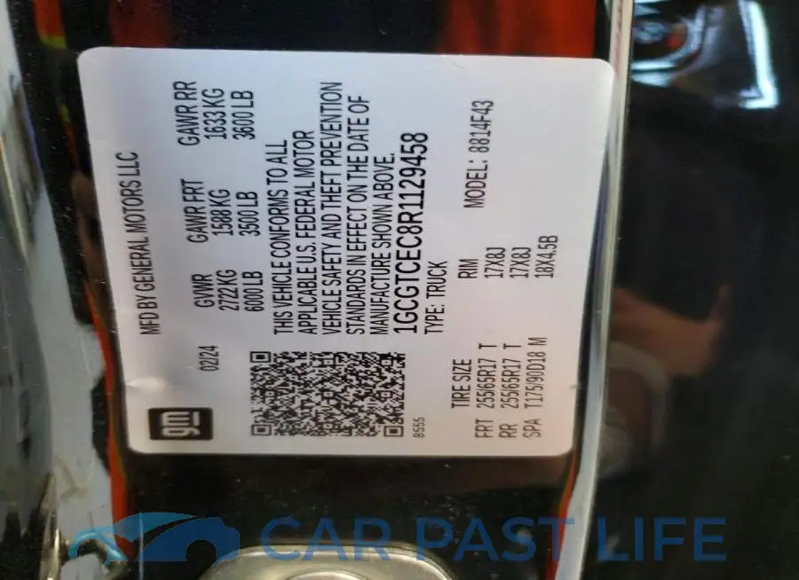 1GCGTCEC8R1129458# 13