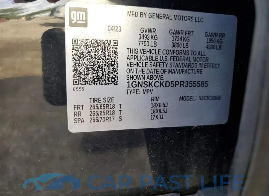1GNSKCKD5PR355585# 13