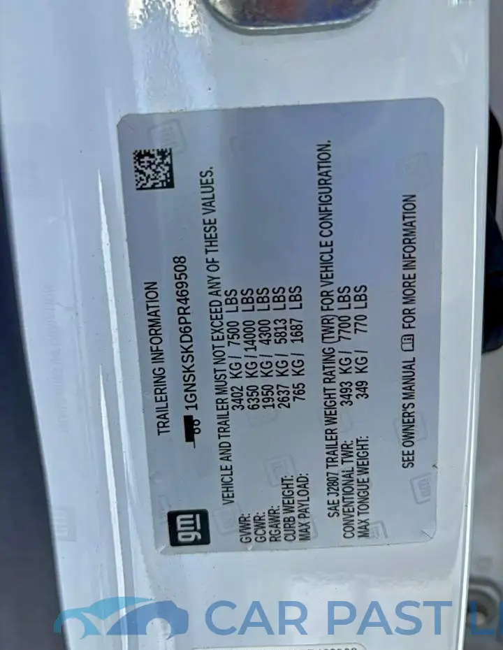 1GNSKSKD6PR469508# 13