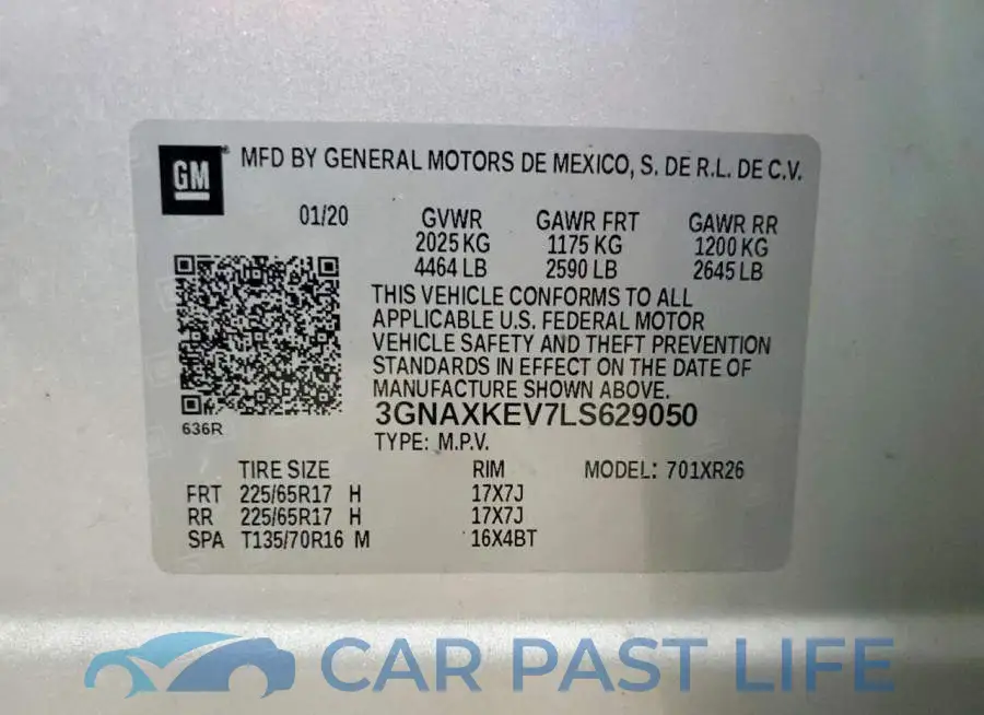 3GNAXKEV7LS629050# 12