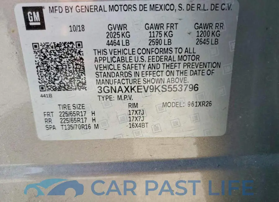 3GNAXKEV9KS553796# 13