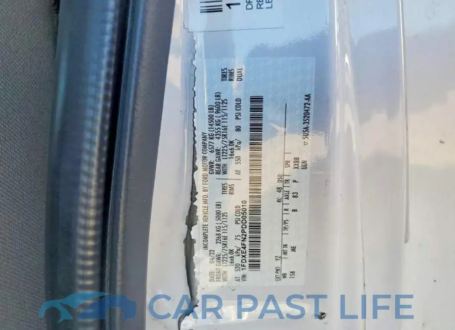 1FDXE4FN2PDD05010# 10