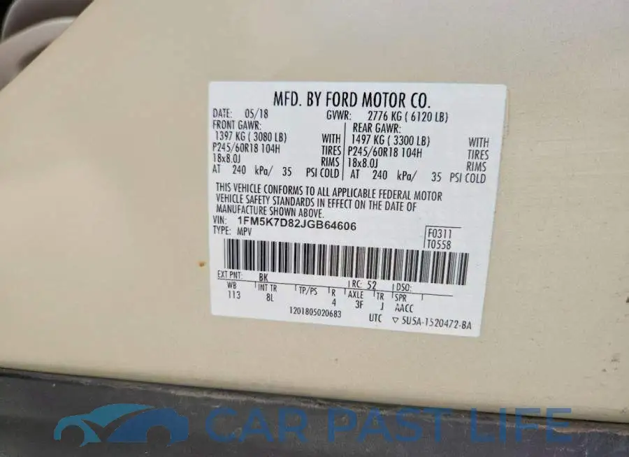 1FM5K7D82JGB64606# 13
