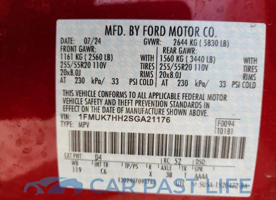 1FMUK7HH2SGA21176# 14