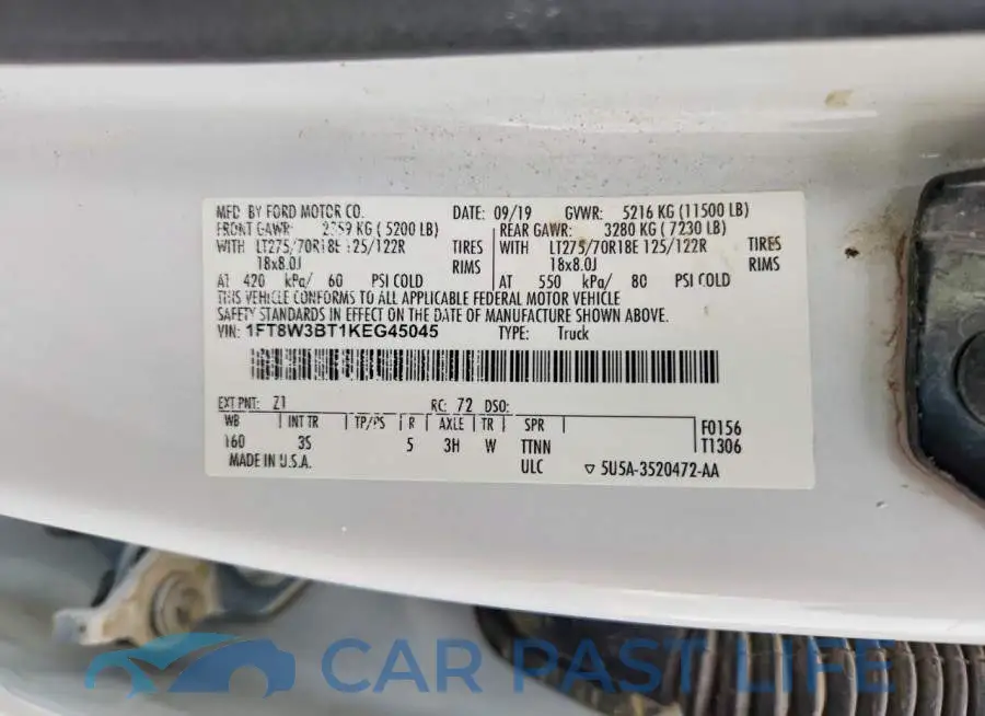 1FT8W3BT1KEG45045# 12