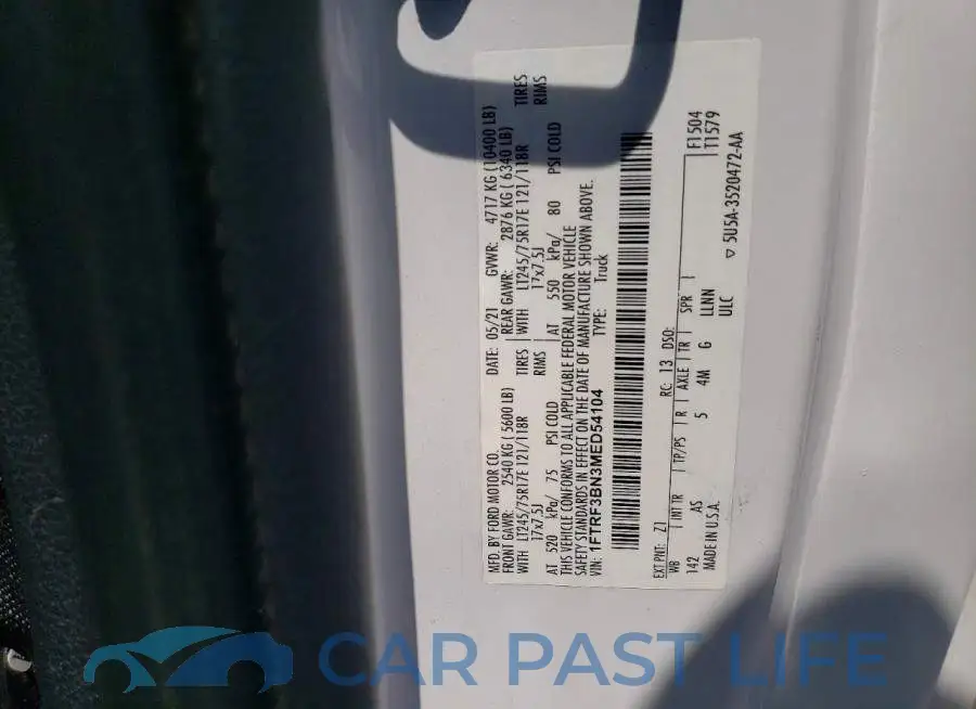 1FTRF3BN3MED54104# 12