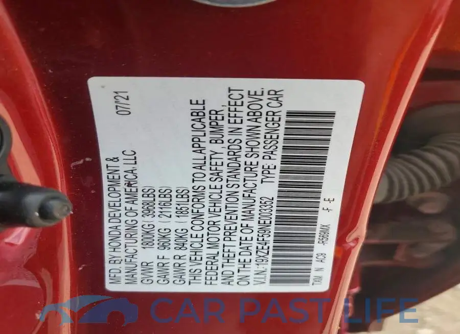 19XZE4F59NE003352# 12