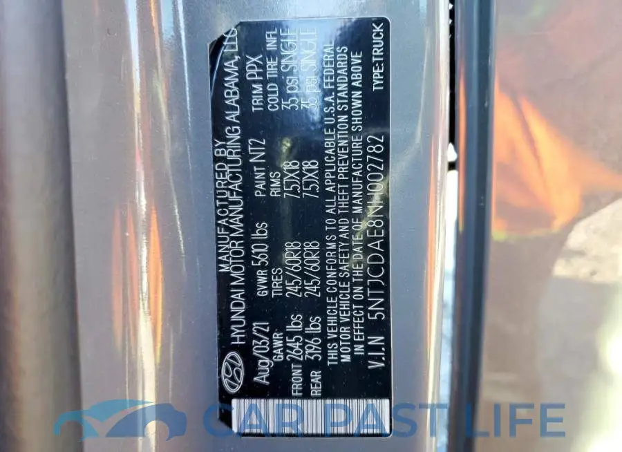 5NTJCDAE8NH002782# 12