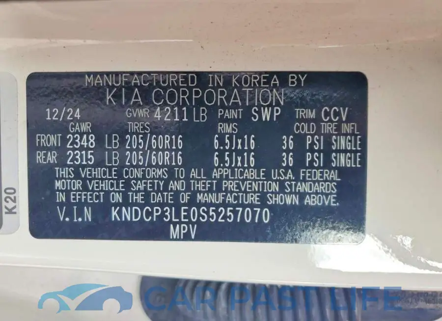 KNDCP3LE0S5257070# 13
