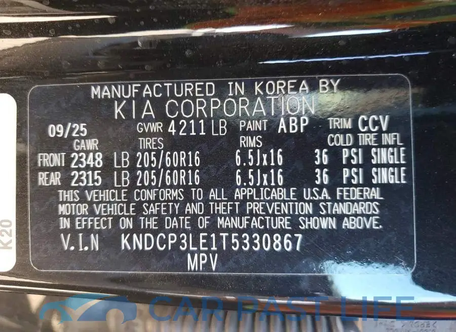 KNDCP3LE1T5330867# 14