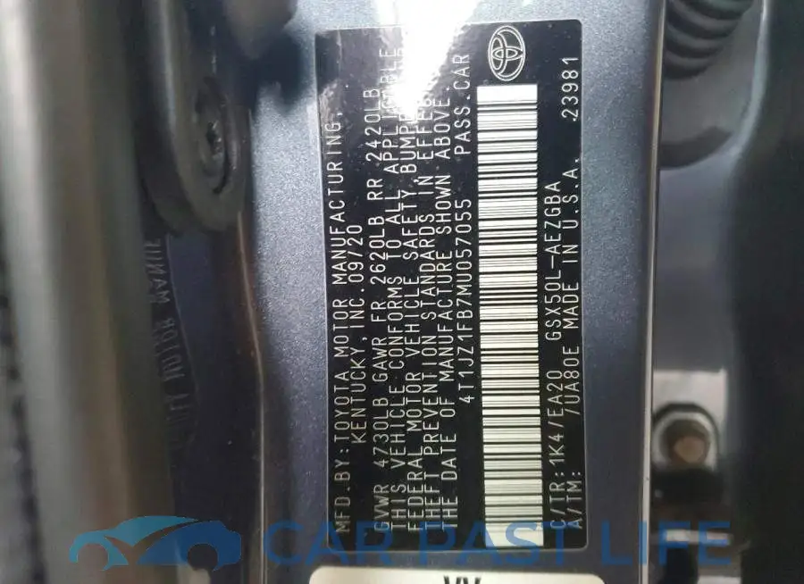 4T1JZ1FB7MU057055# 12