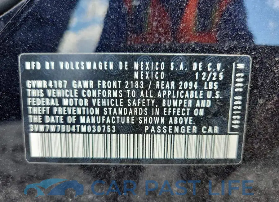 3VW7W7BU4TM030753# 13