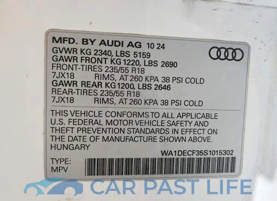 WA1DECF35S1015302# 13