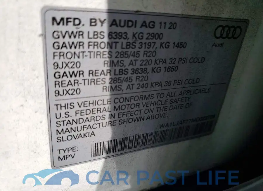 WA1LJAF77MD023708# 13
