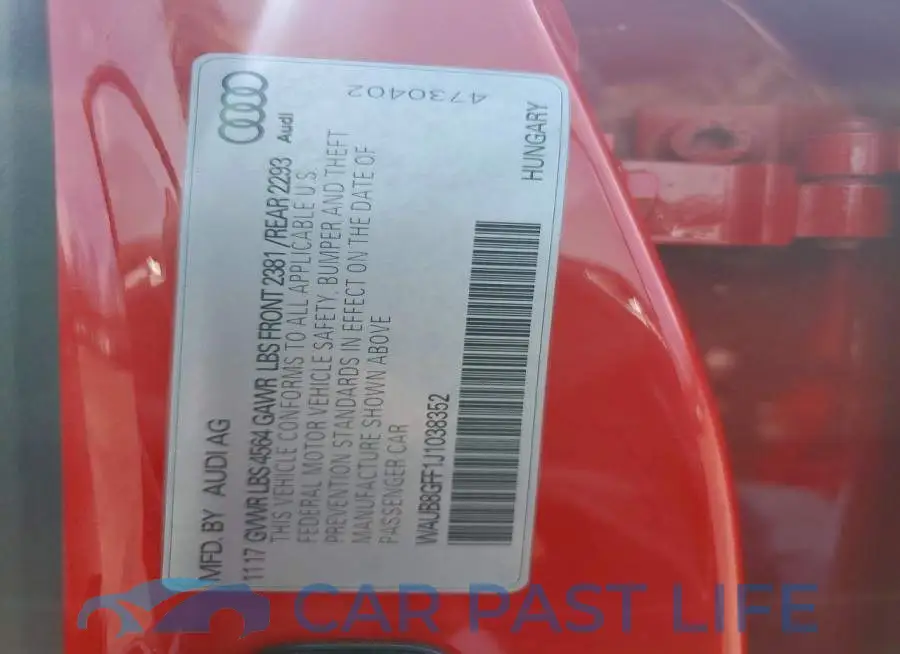 WAUB8GFF1J1038352# 12