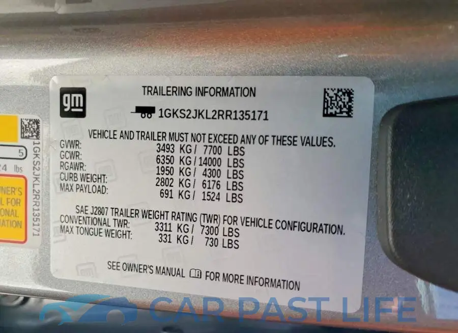 1GKS2JKL2RR135171# 13