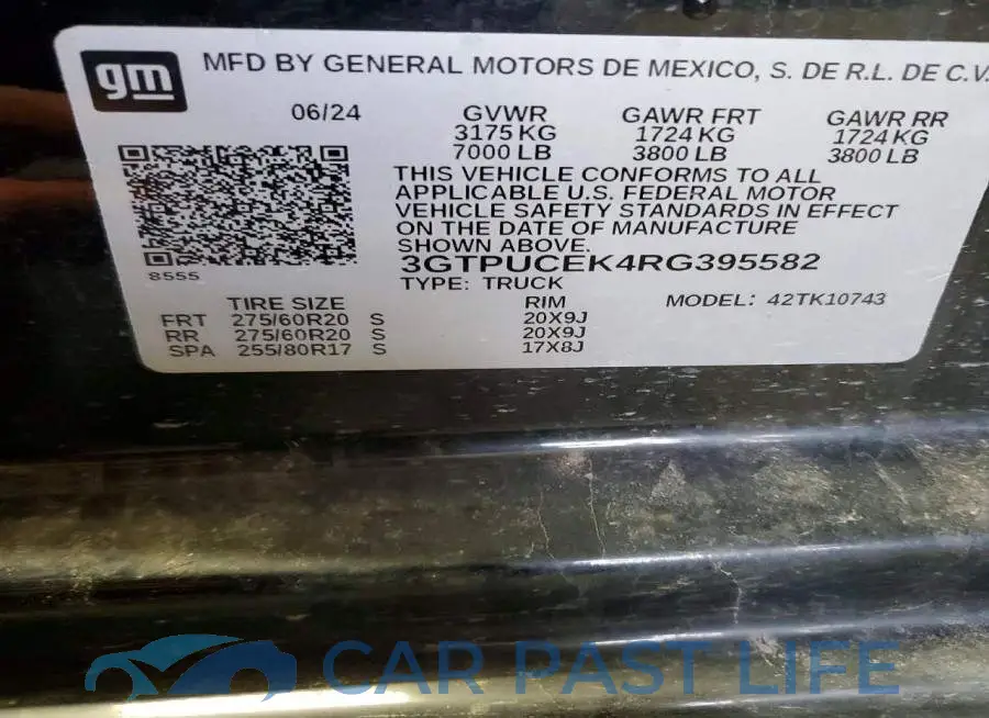3GTPUCEK4RG395582# 12