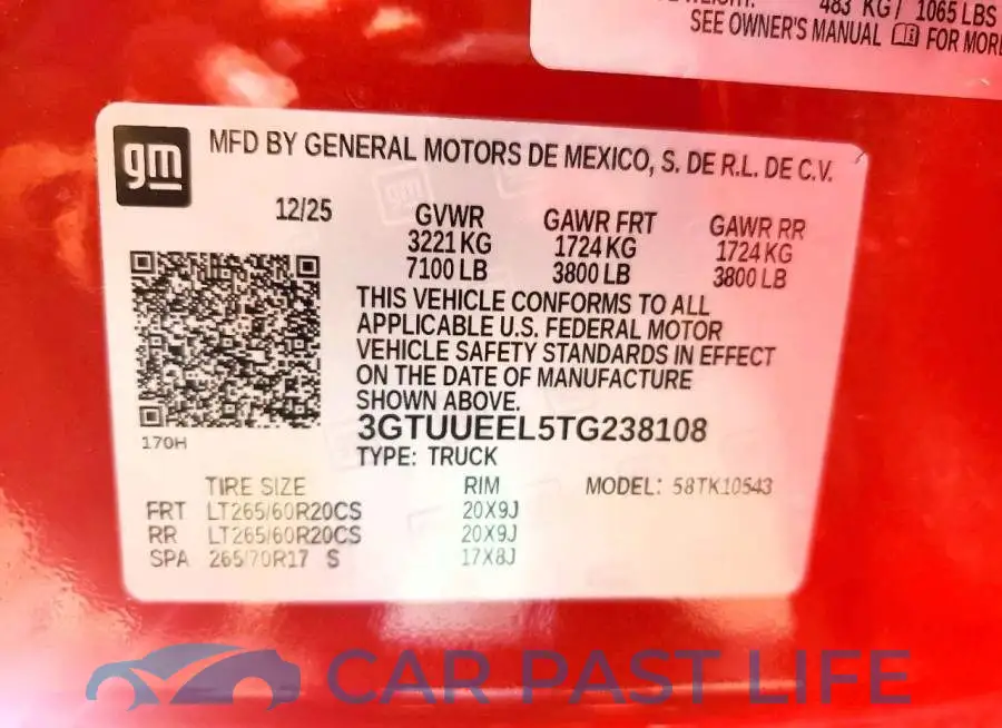 3GTUUEEL5TG238108# 13
