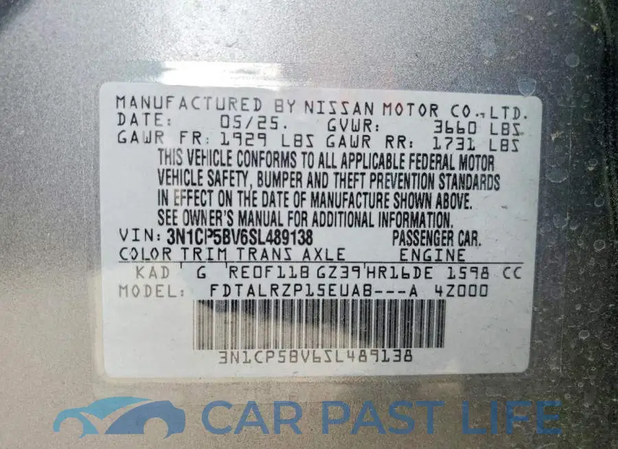 3N1CP5BV6SL489138# 12