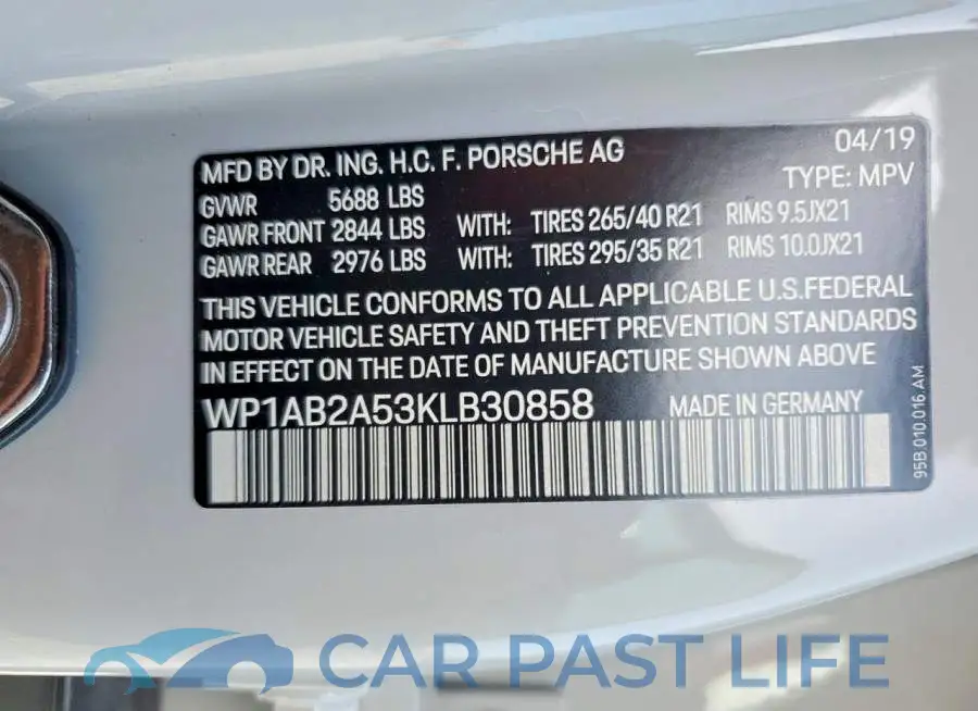WP1AB2A53KLB30858# 14